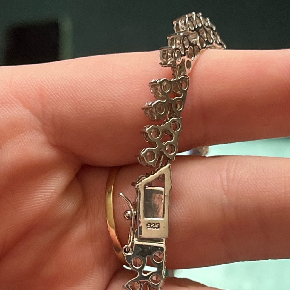 Emerald and Diamond 925 Sterling Silver Necklace - Picture 6 of 6